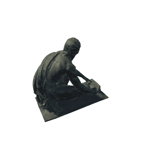 Statue Kneeling Man Copper
